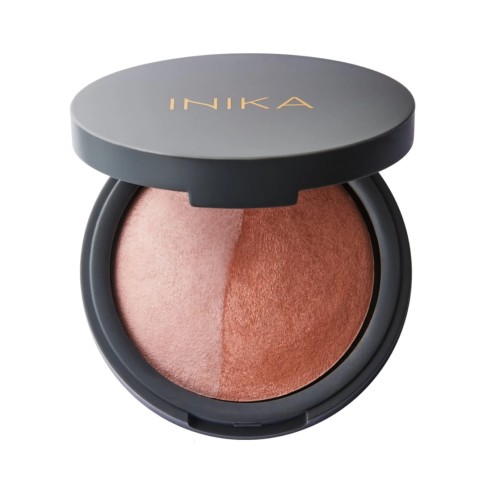 INIKA ORGANIC Mineral Baked Blush Duo PINK TICKLE - podwójny wegański, mineralny róż do policzków 6,5 g