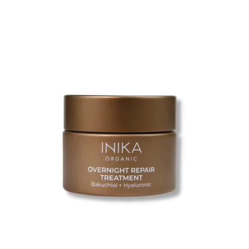 INIKA ORGANIC Overnight Repair Treatment - wegańska maska z kwasem hialuronowym i bakuchiolem na noc 50ml