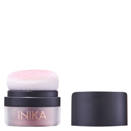 INIKA ORGANIC Mineral Blush Puff Pot ROSY GLOW - sypki mineralny róż z gąbeczką do aplikacji 3g