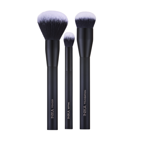 INIKA ORGANIC Brushes Trio Set - zestaw trzech wegańskich pędzli do makijażu
